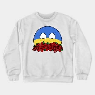 countryballs ukraine play flowers Crewneck Sweatshirt